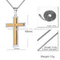 Fashion new stainless steel gold cross pendant for men
